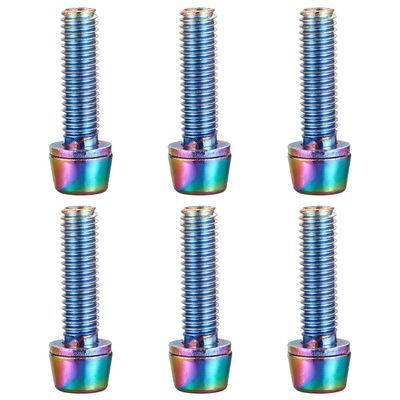 6 Pieces Bike Stem Bolts Steel Alloy M5x18mm CNC Bicycle Handlebar Screw Replacement Hex Socket Screw Stem Parts Colorful