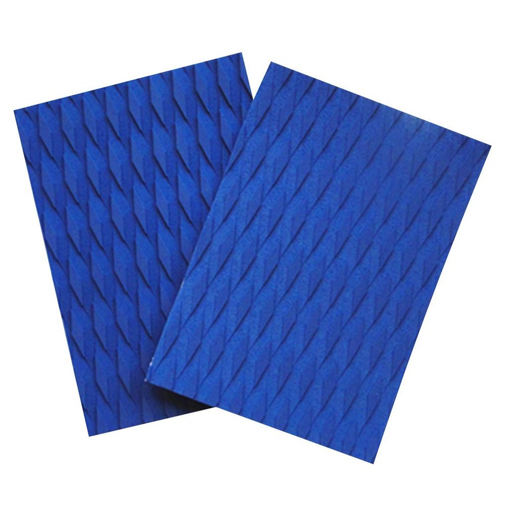 2 Pcs Ultralight Anti-Slip Traction Mat EVA Surfboard Traction Pads Deck Grip Skimboard Tails Pad Kiteboard Accessory (Color : Blue)