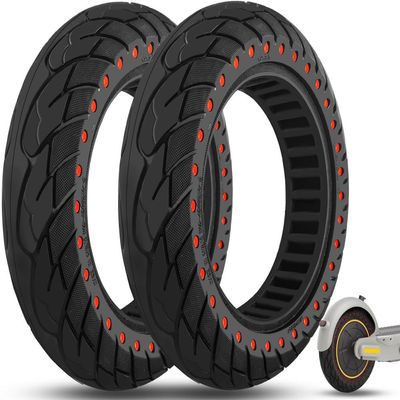 Felixstory 10x2.5 Inch 60/70-6.5 Solid Tire Fit for VOLPAM SP01Ninebot MAX G2/ G30P/ G30LP/ F25I/ F2 NAVEE S65C OKAI EA10 Scooter Tire, Inner diameter 15cm fit for 6.5 rim, Tubeless Tire, Red 2pcs