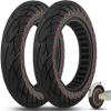 Felixstory 10x2.5 Inch 60/70-6.5 Solid Tire Fit for VOLPAM SP01Ninebot MAX G2/ G30P/ G30LP/ F25I/ F2 NAVEE S65C OKAI EA10 Scooter Tire, Inner diameter 15cm fit for 6.5 rim, Tubeless Tire, Red 2pcs view 1