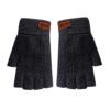 YOLAI Warm Mens Wool Knitted Gloves Half Finger Gloves Typing Gloves Touchscreen Mittens (Black, One Size) view 1