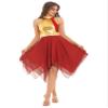 JEYPINMI Women's Praise Liturgical Lyrical Dance Dress Tunic Gold Color Block Lyrical Dance Costume Red XX-Large view 4