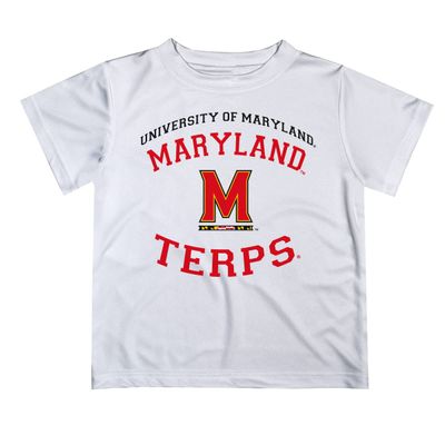 University of Maryland Terrapins Game Day White Short Sleeve Tee Shirt- Boys' Classic Graphic Tees and Crew Neck T-Shirts Soft Fabric for Infants, Toddlers, and Young Boys - 100% Polyester