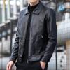 Maiyifu-GJ Men's Lapel Faux Leather Jacket Casual Slim Fit Motorcycle Jackets Lightweight Vintage Pu Outwear Coat (Black,X-Large) view 3
