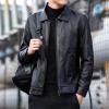 Maiyifu-GJ Men's Lapel Faux Leather Jacket Casual Slim Fit Motorcycle Jackets Lightweight Vintage Pu Outwear Coat (Black,X-Large) view 4