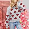 Beach Sweaters for Women Summer Tops Sweater Valentines Day Gift Ugly Christmas Sweater for Women Cute Love Pattern Pullover Knitted Sweater Soft Comfy Top view 2