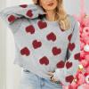 Cardigan Sweater Racer Back Tank Tops Womens Sweater Valentines Day Gift Ugly Christmas Sweater Cute Love Pattern Pullover Knitted Sweater Soft Comfy Top view 3