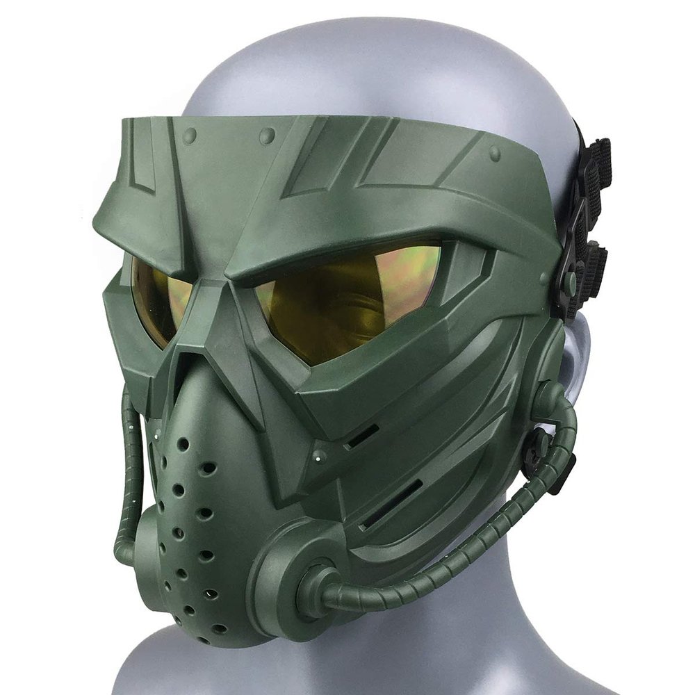 Aifordge Tactical Anti-Fog Airsoft Mask with Clear Lens Protective Full Face mask Dual Mode Wearing Design Adjustable Strap for Airsoft Paintball Cosplay and Other Outdoor Activities