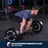 Titan Fitness 25 LB Pair Economy Series Black Olympic Bumper Plates, Durable Rubber Exterior with Steel Core, Weightlifting and Strength Training Weight Plate view 2