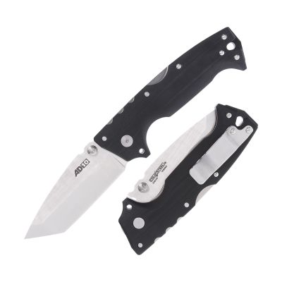 COLD STEEL AD-10 3.5" S35VN Steel Ultra-Sharp Tanto Point Blade 5.25" G-10 Handle Tactical Folding Knife with Tri-Ad Locking Mechanism