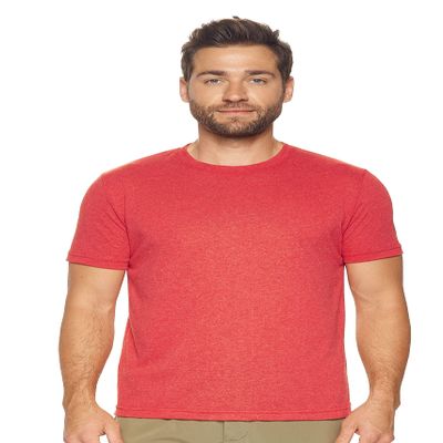 Expert Brand USA-Made Men's Performance Heather Short Sleeve Crewneck T-Shirt, Dark Heather Red, 4XL