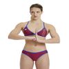 ARENA Icons Women's Triangle Bikini Two Piece Beach Swimsuit Color Block Bathing Suit, Chlorine-Resistant, Burgundy/Neon Blue, XL view 1