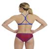 ARENA Icons Women's Triangle Bikini Two Piece Beach Swimsuit Color Block Bathing Suit, Chlorine-Resistant, Burgundy/Neon Blue, XL view 3