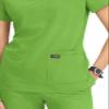 KOI French Bull F103 Women's Luna Top Green Tea XL view 3