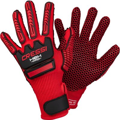 Cressi HEX Grip Gloves, Red, XL