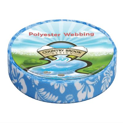 Country Brook Design - Blue Hawaiian Polyester Webbing (5/8 Inch, 20 Yards)