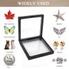 Framendino, 20 Pack Black 3D Floating Frame Display Case Challenge Coin 4.3x4.3x0.8 Holder Stands Jewelry Storage Box for AA Medallion Shells Gems view 4