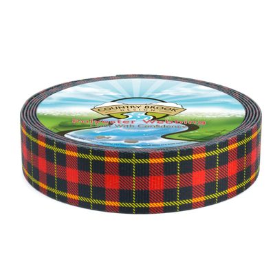 Country Brook Design - Black and Red Plaid Polyester Webbing (1 1/2 Inch, 50 Yards)