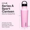 Corkcicle Sport Canteen - Keeps Drinks Cold 25 Hours - Stainless Steel Water Bottle - Triple-Insulated - Spill-Proof - Summer Drinkware Gift - Keeps Drinks Ice Cold - 20 oz - Sun-Soaked Pink view 2