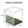 Pro UV Protected Arcylic Softball Display Case Baseball Display Case Stand Championship Square Box UV Protected Clear Display Cube for 12 Inches Ball Storage Collections (W/ Artifical Turf Base) view 3