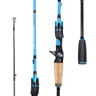 Sougayilang Fishing Pole, 2PC Fishing Rod-Blue-6.9ft-Casting