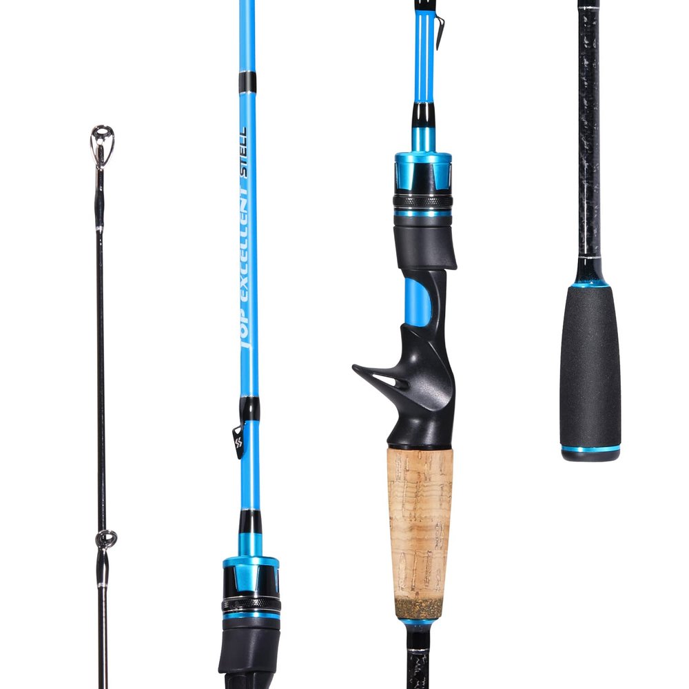 Sougayilang Fishing Pole, 2PC Fishing Rod-Blue-6.9ft-Casting