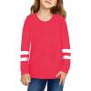 Kids Girls Tunic Tops Crewneck Ultra Soft Solid Color Long Sleeve Casual Pullover Sweatshirt with (2-Red, 12-13 Years) view 1