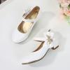 Girls High Heeled Shoes Children Leather Shoes Princess Dress Shoes Primary School Students Leather Shoes for Boys (White, 33) view 3