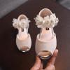 Girls Rhinestone Flower Shoes Low Heel Flower Wedding Party Dress Pump Shoes Princess Mary Jane Shoes for Toddler Girls (Beige, 2 Years Toddler) view 2