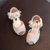 Girls Rhinestone Flower Shoes Low Heel Flower Wedding Party Dress Pump Shoes Princess Mary Jane Shoes for Toddler Girls (Beige, 2 Years Toddler) view 4