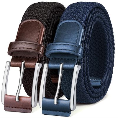 BULLIANT Woven Braided Stretch Web Belt 2Pack for Men 1 3/8"-Gift Boxed