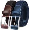 BULLIANT Woven Braided Stretch Web Belt 2Pack for Men 1 3/8"-Gift Boxed view 1