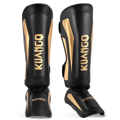 KUANG QUAN Muay Thai Shin Guards, Muay Thai Martial Arts Kicking Leg Instep Protection Pads Sparring Gear,for Kickboxing MMA Training and Sparring,Professional MMA Equipment