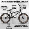 cubsala Freestyle BMX Bike, 20 Inch Yaphet Bicycle for Teen Beginner and Adult Riders, Bike with Hi-Ten Steel Frame, Black with Brown Tire view 2