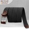BULLIANT Belt for Men 2Pack,Mens Gift Stretch Braided Web Belt Elastic for Casual Golf Jeans,1 3/8"(Black/Beige,52"-56" Waist Adjustable) view 4