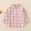 5 6 Toddler Kids Baby Boys Shirts Button Down Western Shirts Boys Outfit Toddler Buffalo Plaid Shirts (Pink, 3-4 Years) view 3