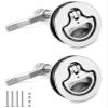 QWORK Boat Cam Latch, 2 Pack Marine 316 Stainless Steel Marine Boat Floor Buckle Hatch Latch, Flush Turning Lift Handle Lock view 1