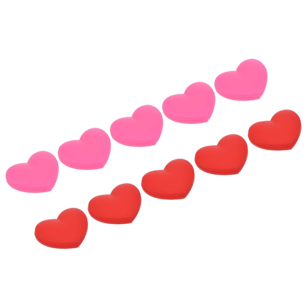 PATIKIL Tennis Vibration Dampener, 10 Pack Heart-Shaped Silicone Shock Absorber Racket String Damping for Tennis Racquet, Red, Pink