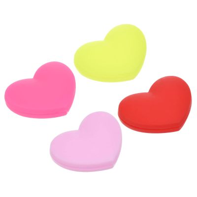PATIKIL Tennis Vibration Dampener, 4 Pack Heart-Shaped Silicone Shock Absorber Racket String Damping for Tennis Racquet, Yellow, Pale Pink, Red, Pink