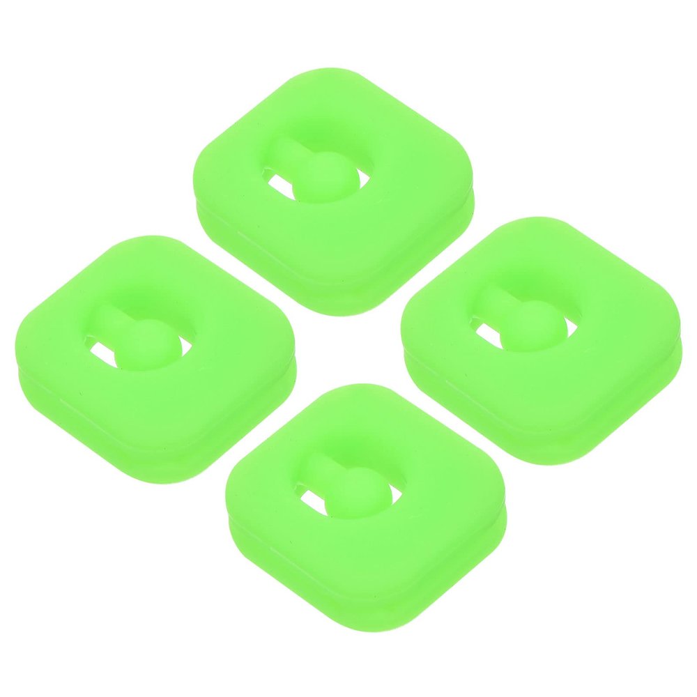 PATIKIL Tennis Vibration Dampener, 4 Pack Square-Shaped Silicone Shock Absorber Racket String Damping for Tennis Racquet, Green