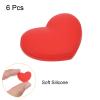 PATIKIL Tennis Vibration Dampener, 6 Pack Heart-Shaped Silicone Shock Absorber Racket String Damping for Tennis Racquet, Red view 3