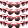 MIAHART 12 Pack Kids Party Sunglasses Bulk Summer Party Favors Retro Glasses for Boys and Girls Birthday Party Supplies, Red view 1