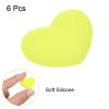 PATIKIL Tennis Vibration Dampener, 6 Pack Heart-Shaped Silicone Shock Absorber Racket String Damping for Tennis Racquet, Yellow view 3