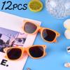 MIAHART 12 Pack Kids Party Sunglasses Bulk Summer Party Favors Retro Glasses for Boys and Girls Birthday Party Supplies, Orange view 2