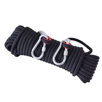 14mm Outdoor Climbing Rope High Strength Emergency Camping Ropes 49ft 82ft 115ft 148ft Heavy Duty Static Rock Rope for Fire Escape Ice Climbing Equipment Safety Rescue (Color : Black, Size : 14mm x