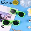 MIAHART 12 Pack Kids Party Sunglasses Bulk Summer Party Favors Retro Glasses for Boys and Girls Birthday Party Supplies, Green view 2