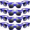 MIAHART 12 Pack Kids Party Sunglasses Bulk Summer Party Favors Retro Glasses for Boys and Girls Birthday Party Supplies, Blue view 1