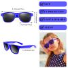 MIAHART 12 Pack Kids Party Sunglasses Bulk Summer Party Favors Retro Glasses for Boys and Girls Birthday Party Supplies, Blue view 3