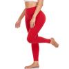 AHLW Buttery Soft High Waisted Leggings for Women - Elastic Skin-Friendly Comfortable Yoga Pants Daily Casual Leggings Red view 2