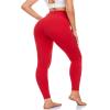 AHLW Buttery Soft High Waisted Leggings for Women - Elastic Skin-Friendly Comfortable Yoga Pants Daily Casual Leggings Red view 3